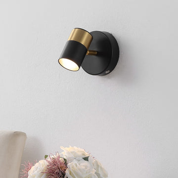 Paola 6" 1-Light Modern Adjustable Head Integrated Dimmable LED Rechargeable Wall Spotlight with Touch Sensor - JONATHAN Y